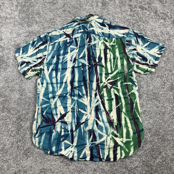 Jams World Shirt Mens Small Rayon Hawaiian Button Up Made in Hawaii Bamboo Print - Picture 6 of 9